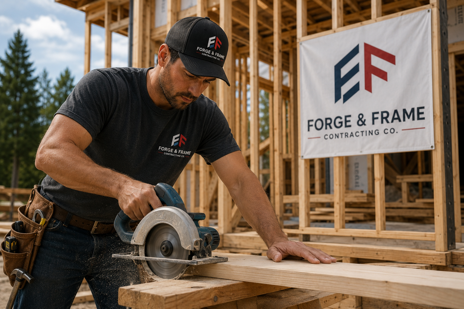 Contractor working carefully on a residential renovation